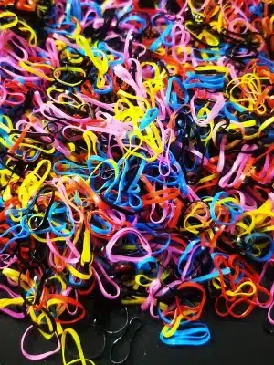 1000 mini gummibånd myke elastiske bånd for barnehår, fletninger hår - plaint colour