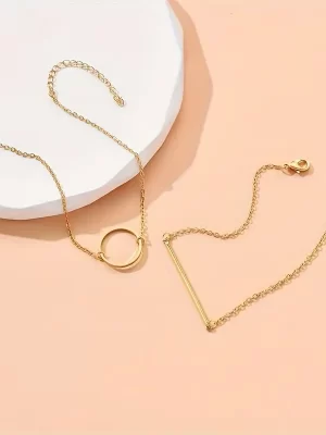 2 stk geometrisk sirkulære lange armbånd