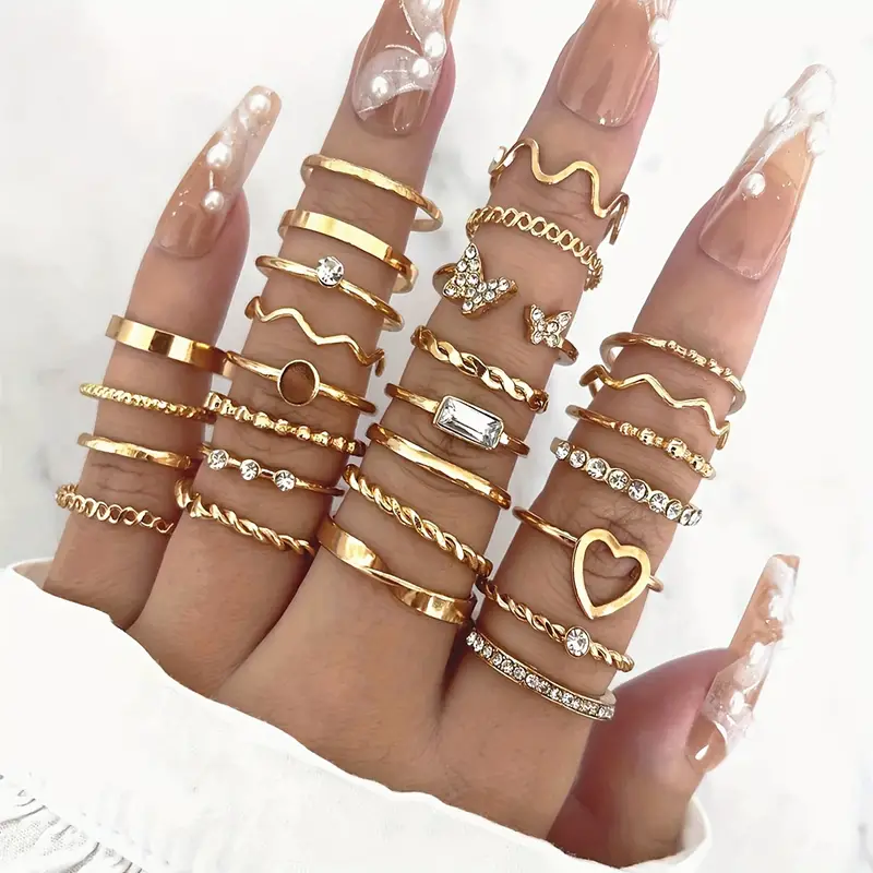27 Stk Y2k Stil Stableringer Trendy Sommerfugl 