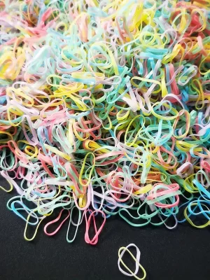 1000 mini gummibånd myke elastiske bånd for barnehår, fletninger hår - colour spring