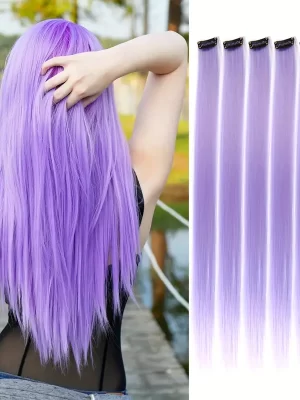 6 Stk Colored Hair Extensions Hairpieces - Lyslilla