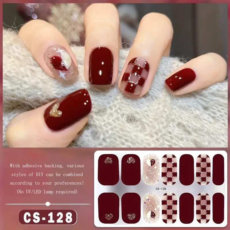 Cute Gel Nail Stickers Self-adhesive 128