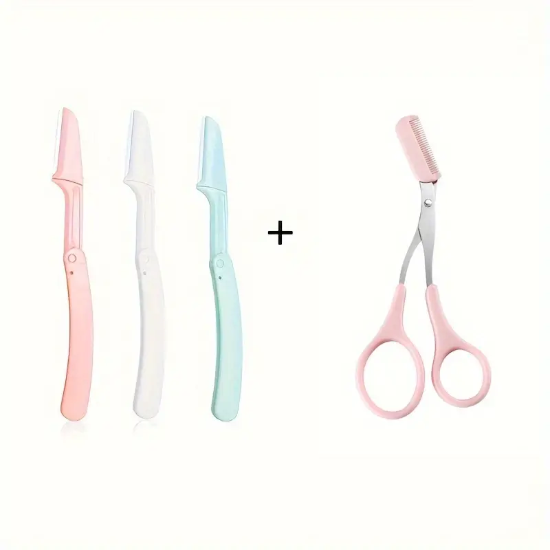 Eyebrow Hair Trimmer And Shaver Eyebrow Scissors With Comb