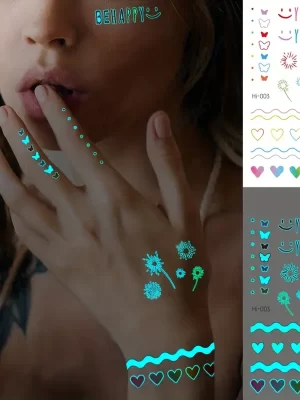 Blue Luminous waterproof Temporary Tattoo sticker HI003