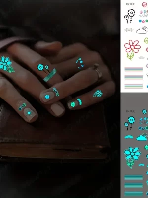 Blue Luminous waterproof Temporary Tattoo sticker HI006