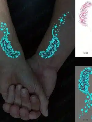 Blue Luminous waterproof Temporary Tattoo sticker HI026