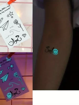 Blue Luminous waterproof Temporary Tattoo sticker HI033
