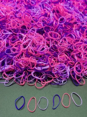 1000 mini gummibånd myke elastiske bånd for barnehår, fletninger hår - 3 farge