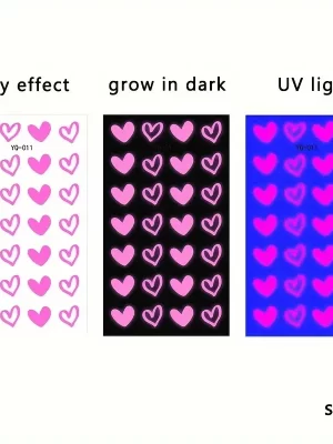Luminous Heart Temporary Tattoo Waterproof Sticker Body Art YQ010